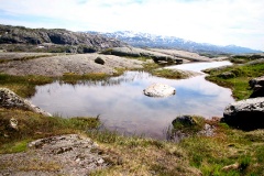 Hochwasser, Oberwasser, bei Roldal, Norwegen